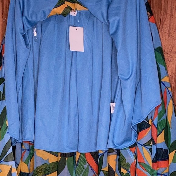 Truly 4 You Bright Floral Skirt Womens M A-Line Long Sheer Over Short Under Belt - Picture 8 of 10